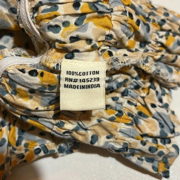 Sim and Sam floral v-neck, smocked waist, cropped, elbow sleeve blouse XL - Picture 8 of 10